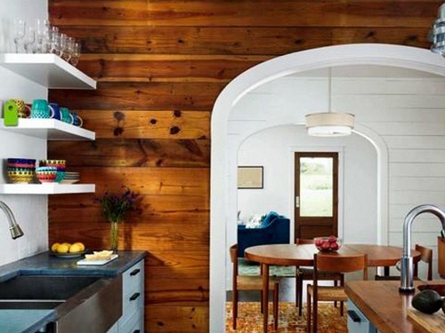 Căn phòng đẹp mộc mạc và tinh tế với tường ốp gỗ